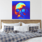 Toile Crâne en bleu et or (Insitu(Chambre))