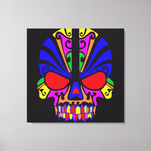 Toile Crâne en couleur (Recto)