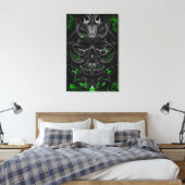 Toile crâne Étincelle bio verte (Insitu(Chambre))