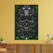 Toile crâne Étincelle bio verte (Insitu(Salon))