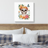 Toile Crâne Floral Halloween Effrayant (Insitu(Chambre))