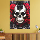 Toile Crâne foncé et gothique et Rose (Insitu(Salon))