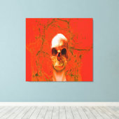 Toile Crâne orange dans l'eau (Insitu (Plancher de Bois))