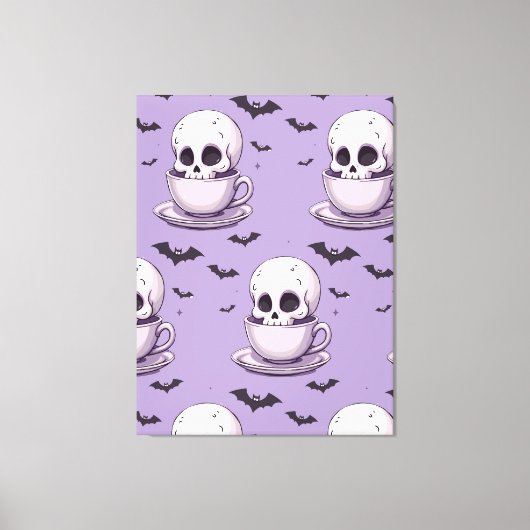 Toile Crâne Pastel Goth dans une tasse à thé (Recto)