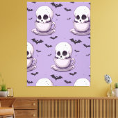 Toile Crâne Pastel Goth dans une tasse à thé (Insitu(Salon))