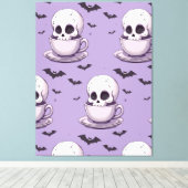 Toile Crâne Pastel Goth dans une tasse à thé (Insitu (Plancher de Bois))