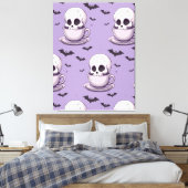 Toile Crâne Pastel Goth dans une tasse à thé (Insitu(Chambre))