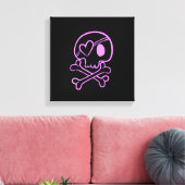 Toile Crâne rose clair et os croisés avec oreille cardia (Insitu(Salon))