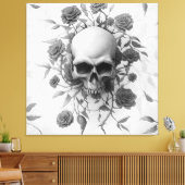 Toile Crâne Rose gothique foncé (Insitu(Salon))