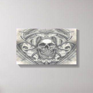 Toile crâne Traversé scythes