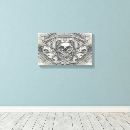 Toile crâne Traversé scythes (Insitu (Plancher de Bois))