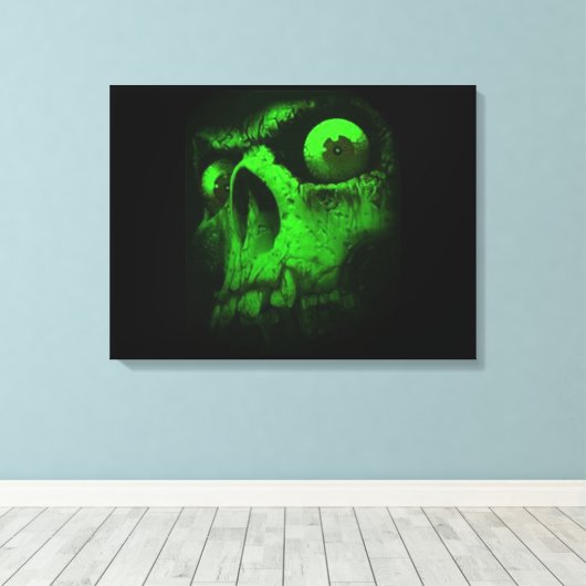 Toile Crâne vert (Insitu (Plancher de Bois))
