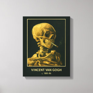 Toile Crâne Vintage Fumeur – Unique Inspiré de Van Gogh 