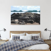 Toile Crashing Ocean Waves Behind Rugged Coastal Rocks (Insitu(Chambre))