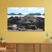 Toile Crashing Ocean Waves Behind Rugged Coastal Rocks (Insitu(Salon))