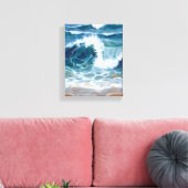 Toile Crashing Ocean Waves | Coastal Blue Watercolor (Insitu(Salon))