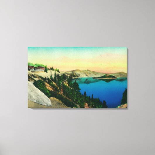 Toile Crater Lake Lodge donnant sur le lac (Recto)