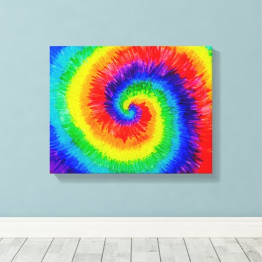 Toile Cravate mourir arc-en-ciel dans l'encre d'alcool (Insitu (Plancher de Bois))