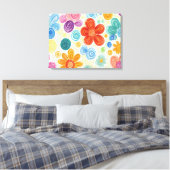 Toile Crayon Doodle Daisy Design (Insitu(Chambre))