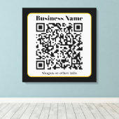 Toile Create Your Own QR Code | Black White Gold Border (Insitu (Plancher de Bois))