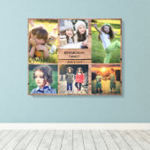 Toile Create your own rustic wood family photo collage (Insitu (Plancher de Bois))