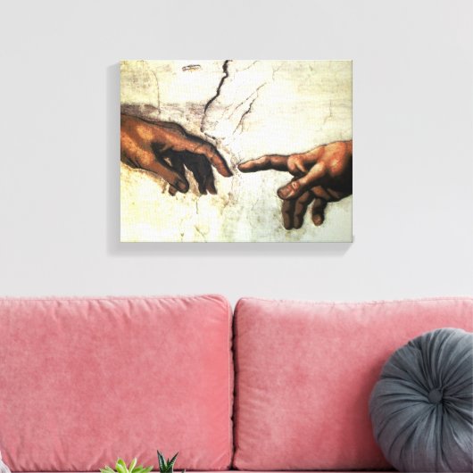 Toile Création d'Adam - Mains Michelangelo 1475 - 1564 (Insitu(Salon))