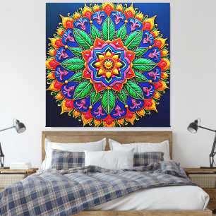 Toile Création vibrante de mandalas