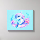 Toile Créature Mer Dauphin Cute (Recto)