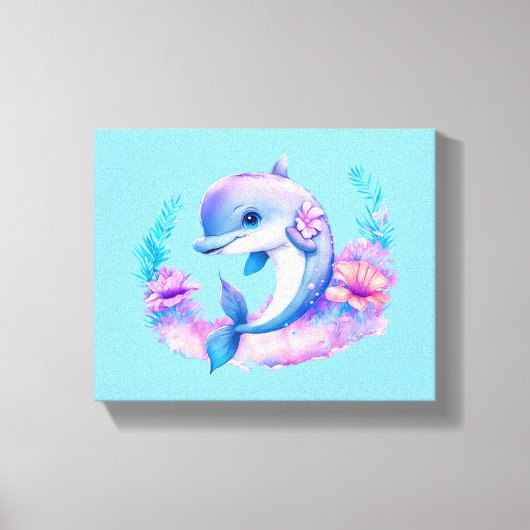 Toile Créature Mer Dauphin Cute (Recto)