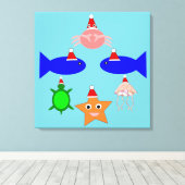 Toile Créatures de la mer de Noël (Insitu (Plancher de Bois))