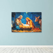 Toile Crèche, belle illustration, (Insitu (Plancher de Bois))