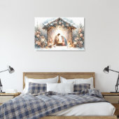 Toile Crèche rustique avec fleurs d'hiver (Insitu(Chambre))