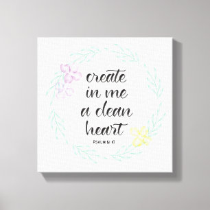 Toile Créer en moi un coeur propre couronne d'aquarell