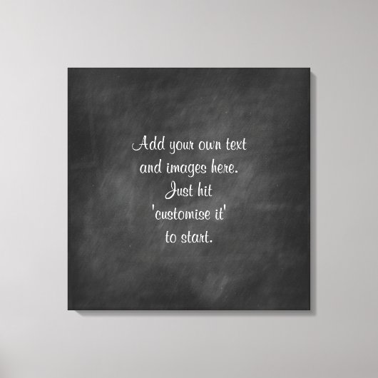 Toile Créer son propre tableau noir menu panneau proverb (Recto)