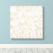 Toile Crème Beige Blanc Coques De Plage Relax (Insitu (Plancher de Bois))