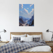 Toile Crescent Moon Over Misty Mountain Valley (Insitu(Chambre))