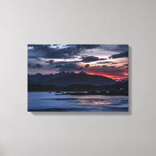 Toile Crête de Cuillin au coucher du soleil, île de Skye