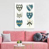 Toile Crêtes familiales de diverses maisons anglaises (Insitu(Salon))