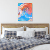 Toile Crimson, Blush, Blue and Gold Marbled Alcohol Ink (Insitu(Chambre))