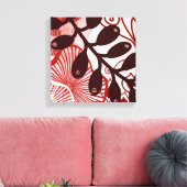 Toile Crimson Currents – Art botanique abstrait moderne (Insitu(Salon))