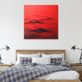 Toile Crimson Flow – Vagues rouges abstraites de mouveme (Insitu(Chambre))