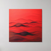 Toile Crimson Flow – Vagues rouges abstraites de mouveme (Recto)