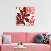 Toile Crimson Radiance – Abstract Botanical Sunburst Art (Insitu(Salon))