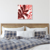 Toile Crimson Radiance – Abstract Botanical Sunburst Art (Insitu(Chambre))