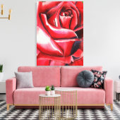 Toile Crimson Rose rouge original aquarelle peinture (Insitu(Salon))