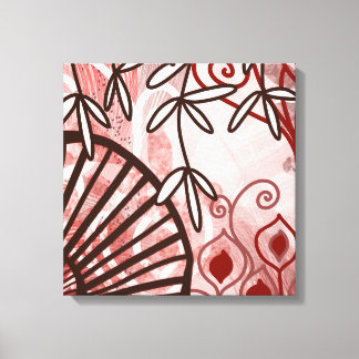 Toile Crimson Veil – Abstract Botanical Art Print