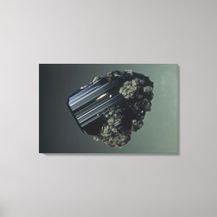 Toile Cristaux d'azurite, un minerai mineur de cuivre,