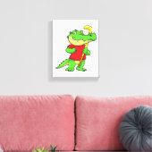 Toile Crocodile à Field hockey avec bâton (Insitu(Salon))