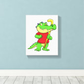 Toile Crocodile à Field hockey avec bâton (Insitu (Plancher de Bois))