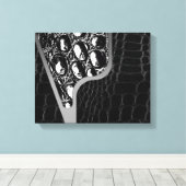 Toile Crocodile en cuir noir Texture (Insitu (Plancher de Bois))